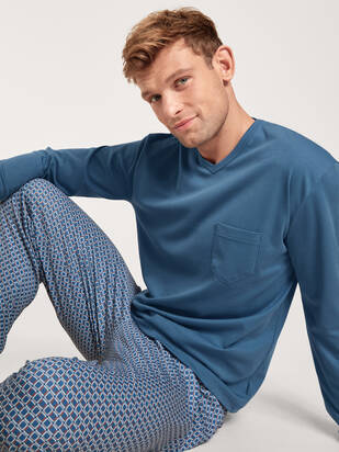 CALIDA Relax Streamline Pyjama indian-blau