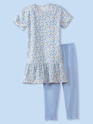 CALIDA Teen Girls Pyjama 7/8 Millefleur milky-blau