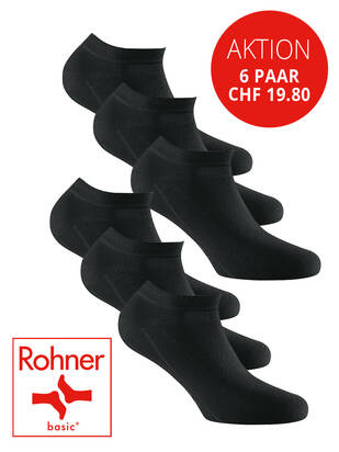 ROHNER Basic Sneaker Socken schwarz