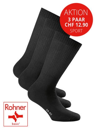 ROHNER Basic Sport Socken schwarz