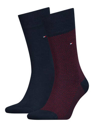 TOMMY HILFIGER Herringbone Socks navy/rouge